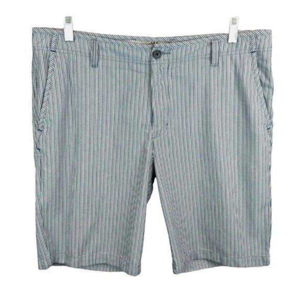 Tommy Bahama Paradise Nation Men's Blue Stripe Cotton Flat Front Shorts Size 35